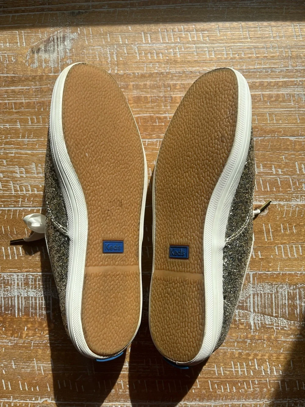 kate spade Gold Glitter Lace-Up Sneakers - Picture 7 of 7